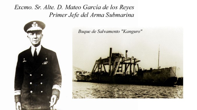D. Mateo García de los Reyes, artífice de esta primera flotilla que contaba con cuatro submarinos y el Kanguro (fuente A. Arévalo)
